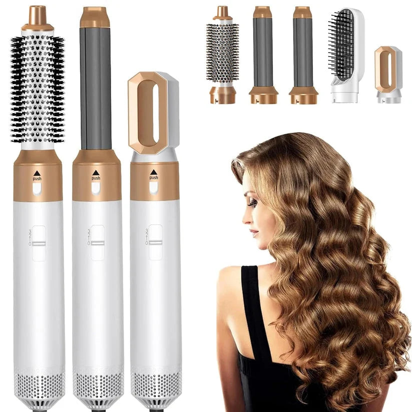 5-in-1 Hot Air Hair Styler Brush | Hair Dryer, Volumizer, Straightener & Curler